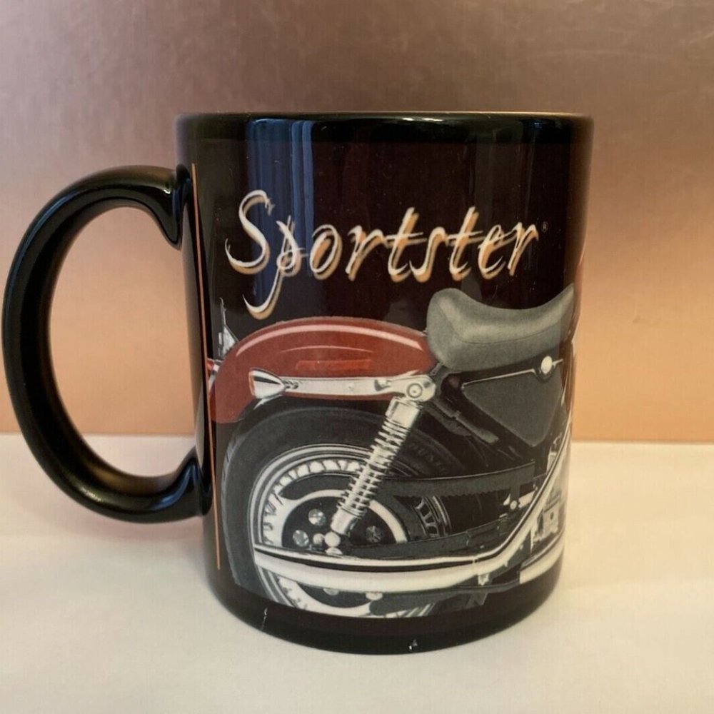 Vintage 2003 Harley Davidson Coffee Mug Sportster Motorcycle 3D Raised Logo
